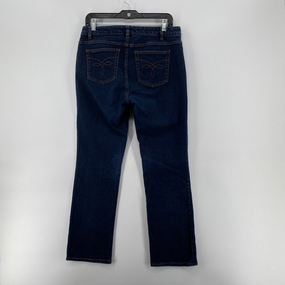 Chaps Jeans Women's Size 8 Straight Leg Dark Blue Denim 5 Pocket Stretch - Picture 8 of 11